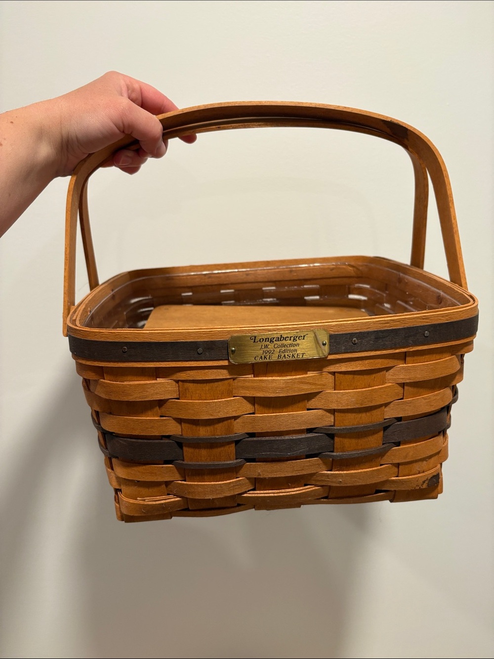 Vintage 1992 Longaberger J.W. Collection Cake Basket with Riser